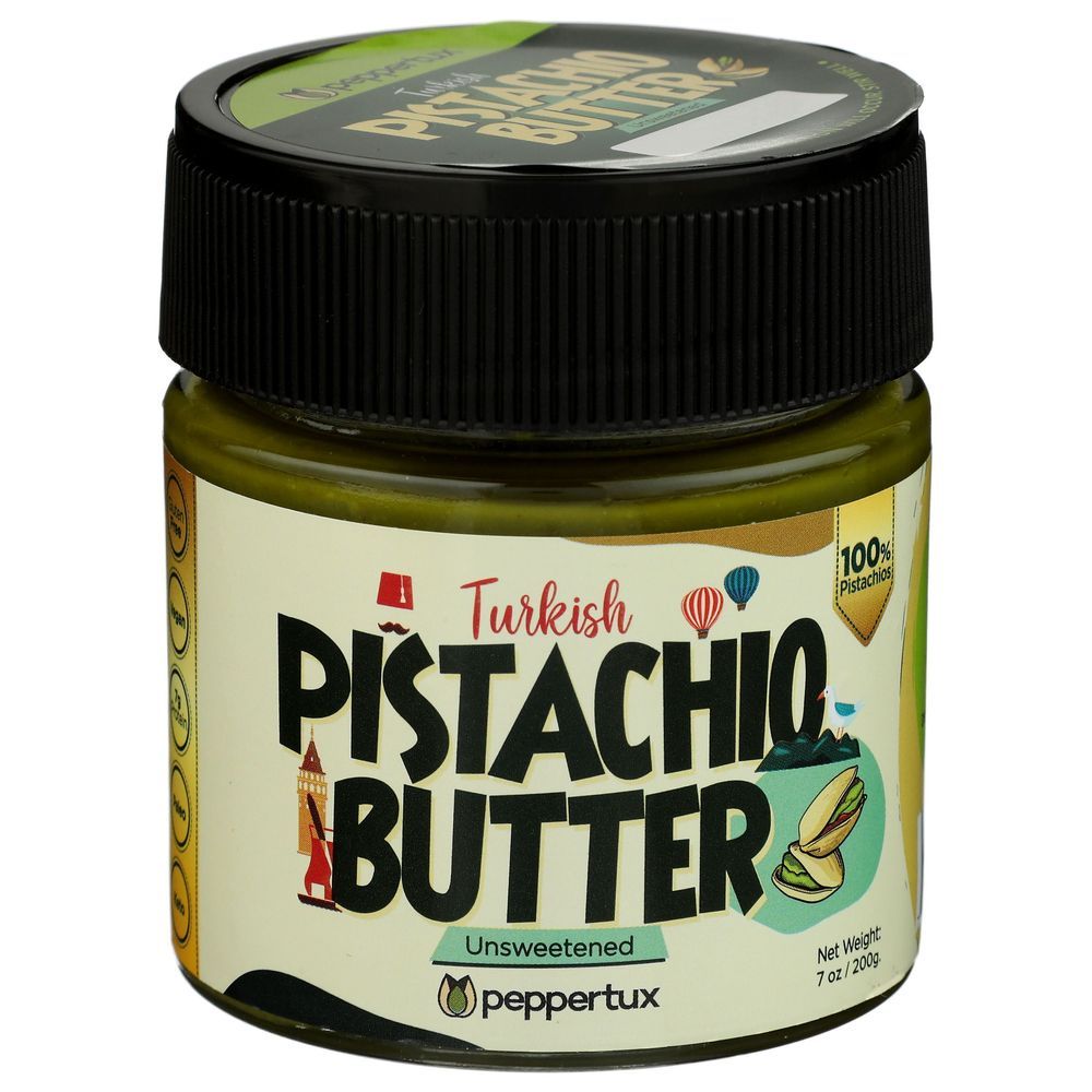 Peppertux 100 Percent Unsweetened Pistachio Butter, 7 Ounce -- 6 Per Case