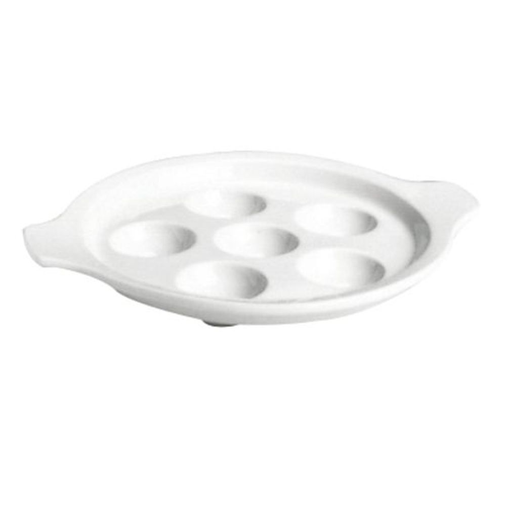 Hall China White Round Escargot Plate, 24 Count