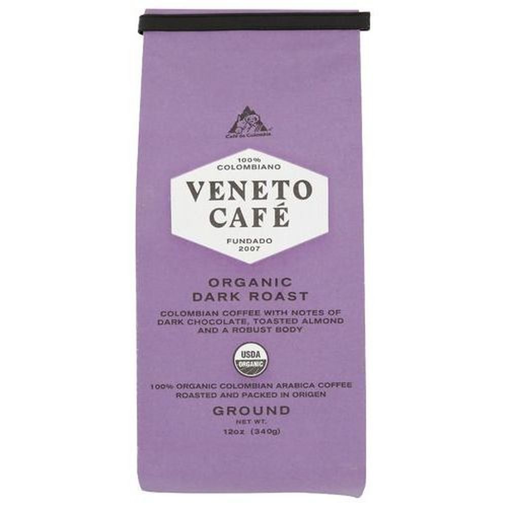 Veneto Cafe Organic Dark Roast Ground Coffee, 12 Ounce -- 6 Per Case