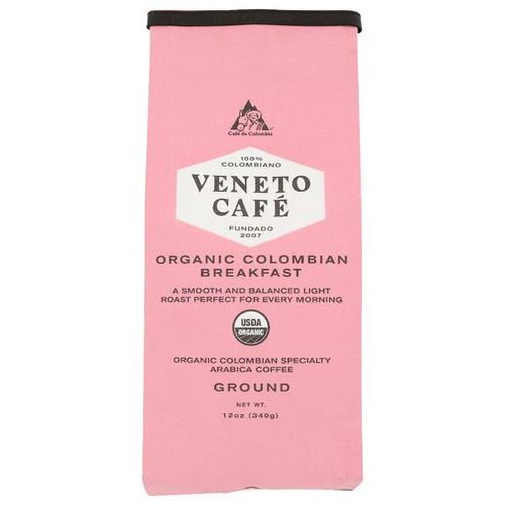 Veneto Cafe Organic Colombian Breakfast Ground Coffee, 12 Ounce -- 6 Per Case