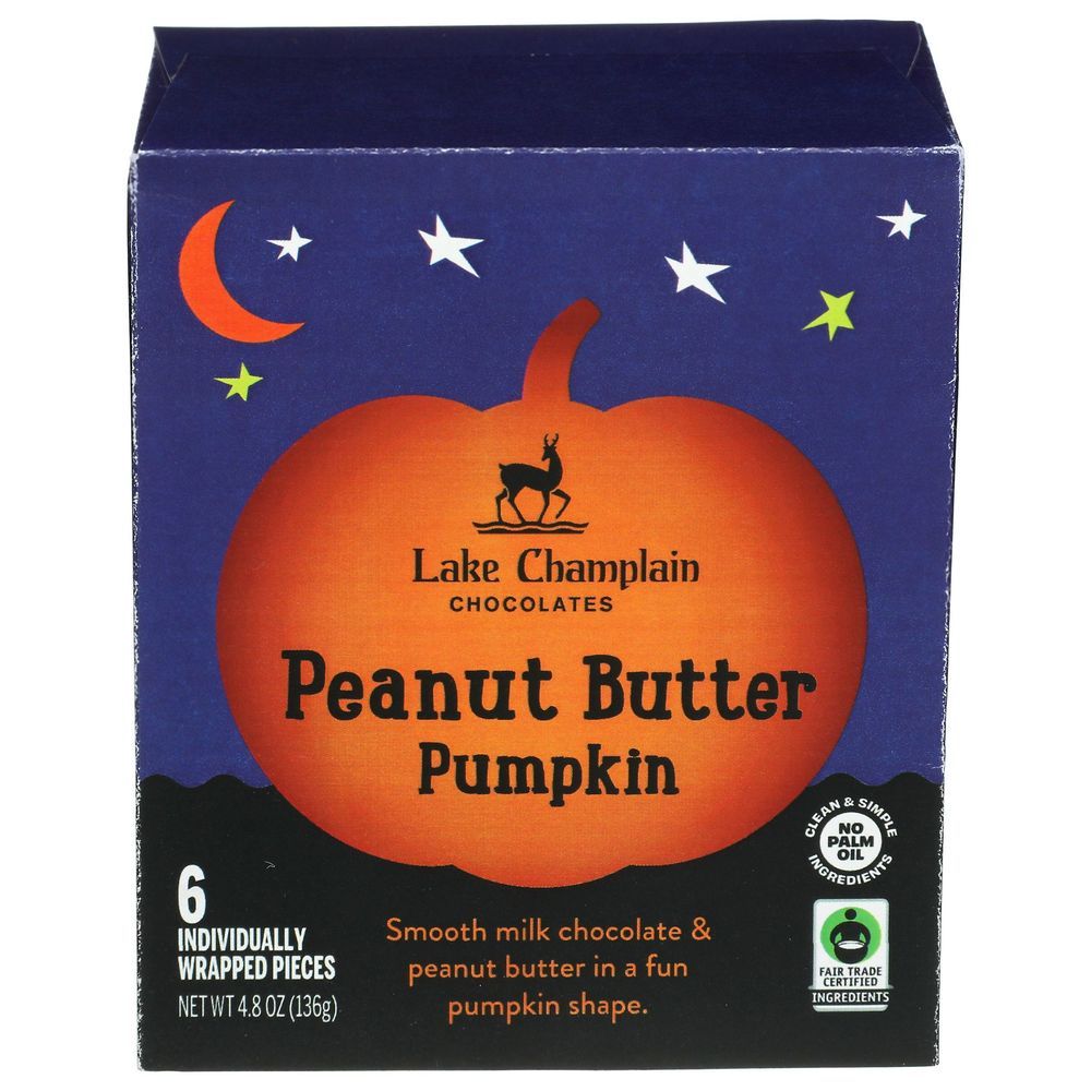 Lake Champlain Chocolates Peanut Butter Pumpkin Chocolate - Gift Box, 4.8 Ounce -- 12 Per Case