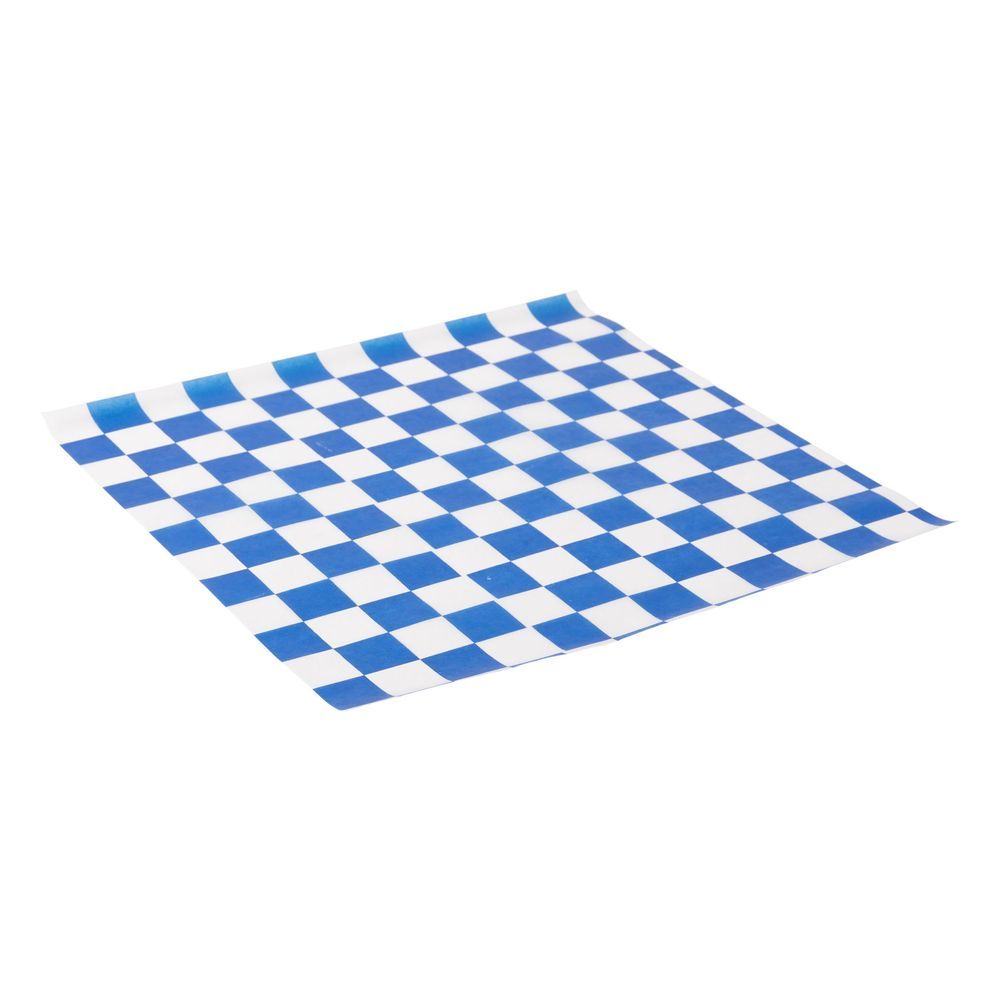 Mcnairn Blue White Check Dry Wax Basket Liner Sheet, 12 X 12 Inch -- 2000 Per Case