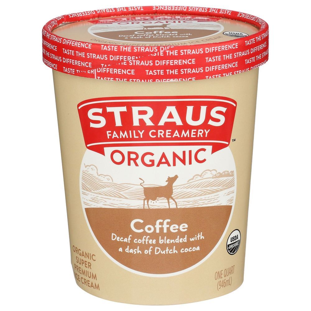Straus Family Creamery Organic Coffee Ice Cream, 1 Quart -- 6 Per Case