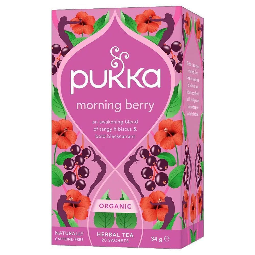 Pukka Organic Morning Berry Herbal Tea, 20 Tea Bags -- 4 Per Case
