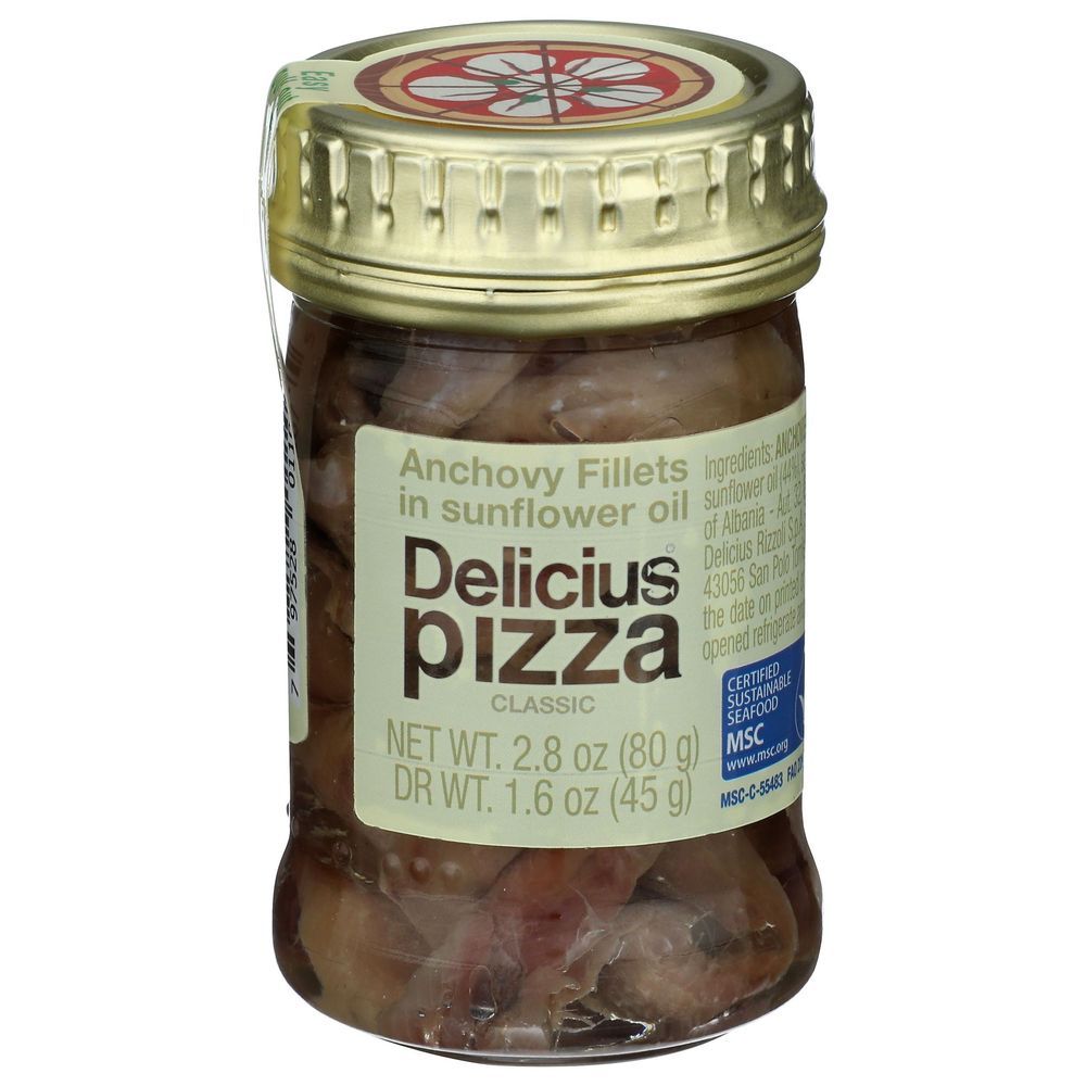 Delicius Classic Anchovy Fillets In Sunflower Oil For Pizza, 2.8 Ounce -- 6 Per Case