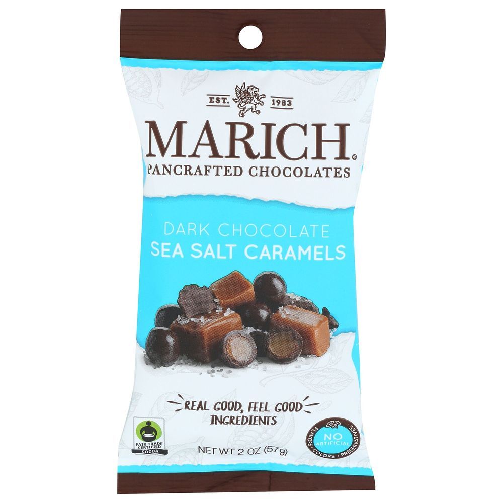 Marich Dark Chocolate Sea Salt Caramels, 2 Ounce -- 12 Per Case