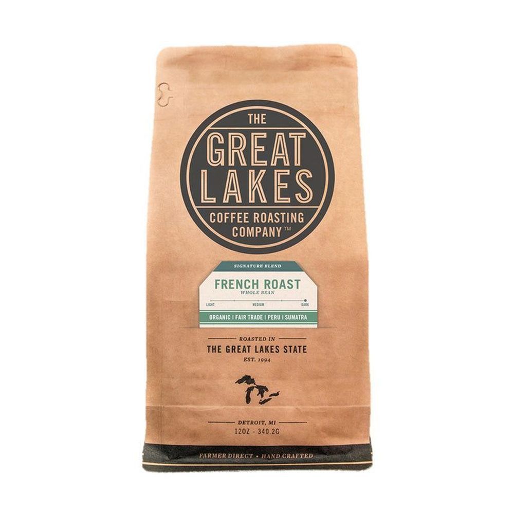 The Great Lakes Organic French Roast Whole Bean Coffee, 12 Ounce -- 6 Per Case