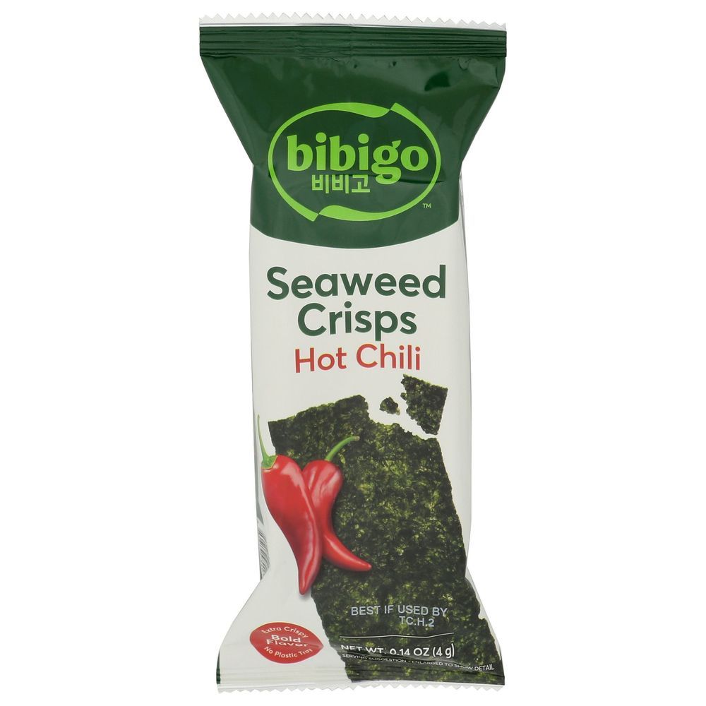 Bibigo Hot Chili Seaweed Crisps, 0.14 Ounce -- 12 Per Case