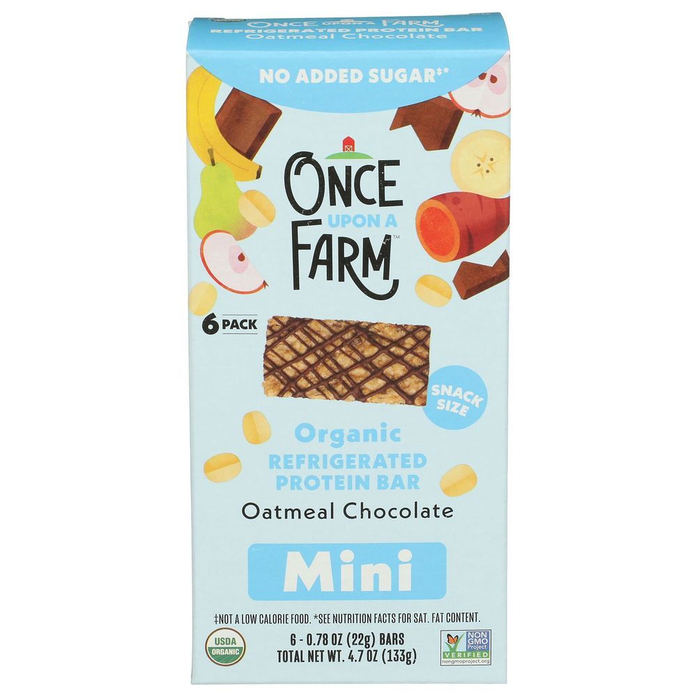 Once Upon A Farm Organic Oatmeal Chocolate Mini Protein Bar, 4.68 Ounce -- 6 Per Case