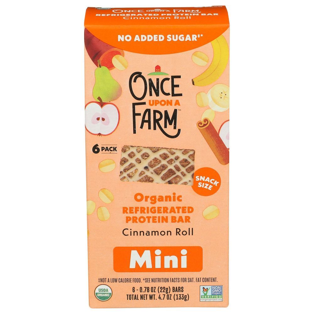 Once Upon A Farm Organic Cinnamon Roll Mini Protein Bar, 4.68 Ounce -- 6 Per Case