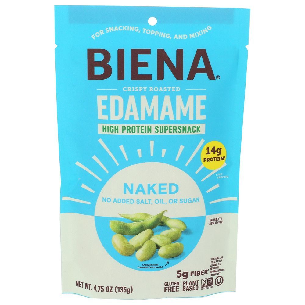 Biena Naked Crispy Roasted Edamame, 4.75 Ounce -- 8 Per Case