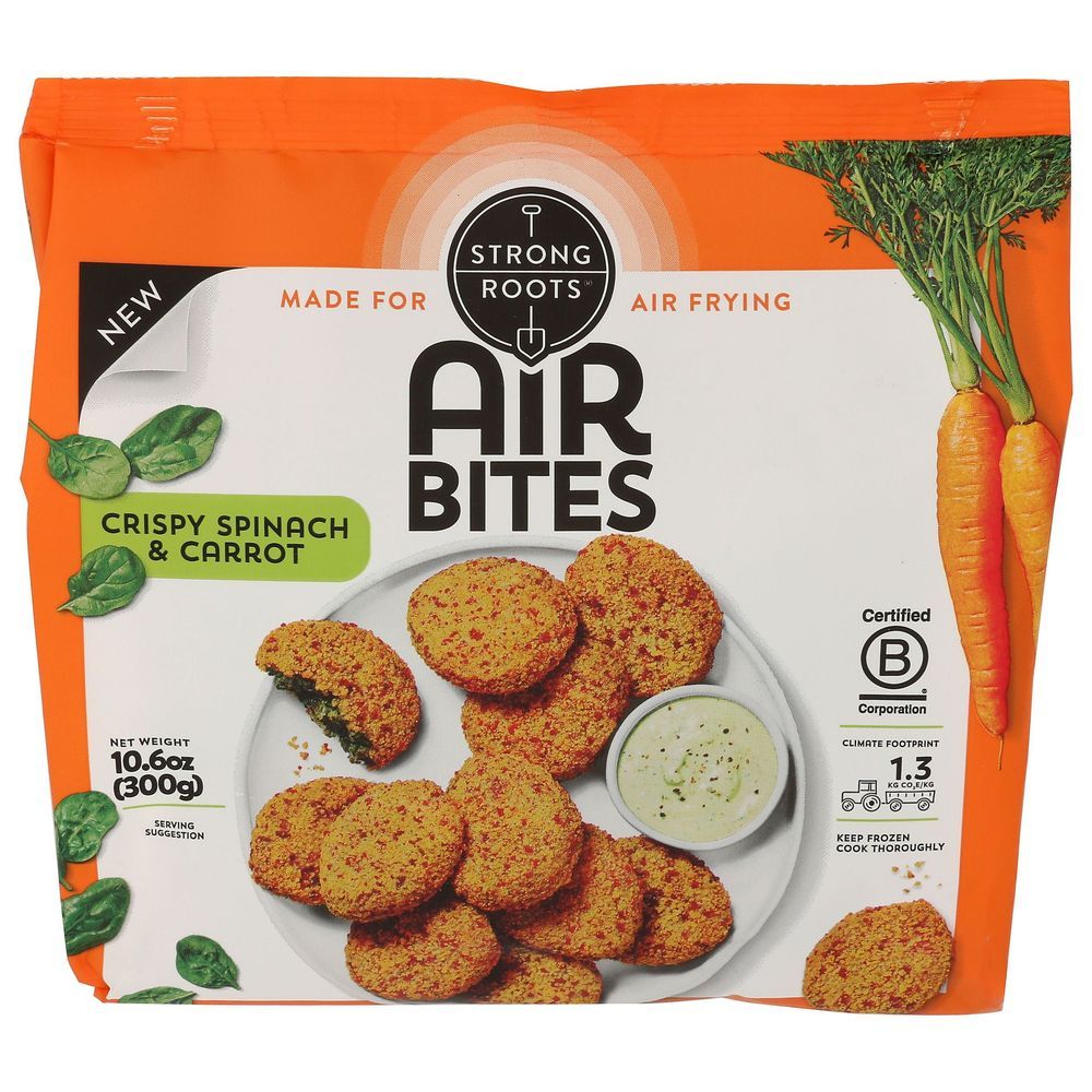 Strong Roots Crispy Spinach And Carrot Air Bites, 10.6 Ounce -- 8 Per Case