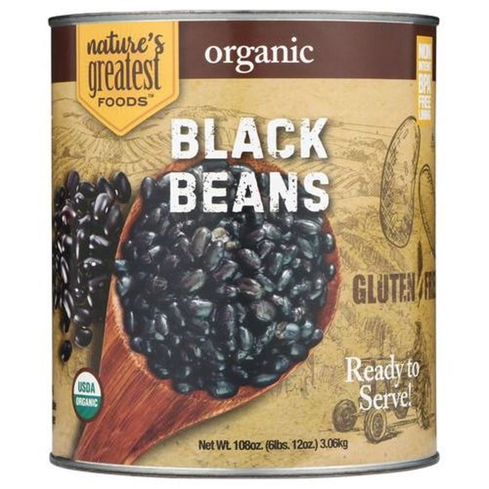 Natures Greatest Organic Black Beans, 110 Ounce -- 6 Per Case