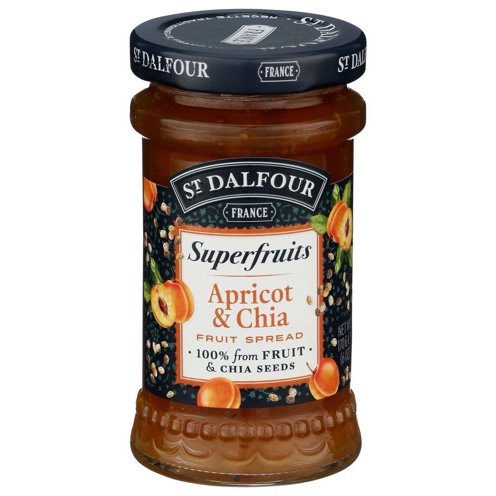 St. Dalfour Apricot And Chia Seed Superfruit Spread, 6 Ounce -- 6 Per Case