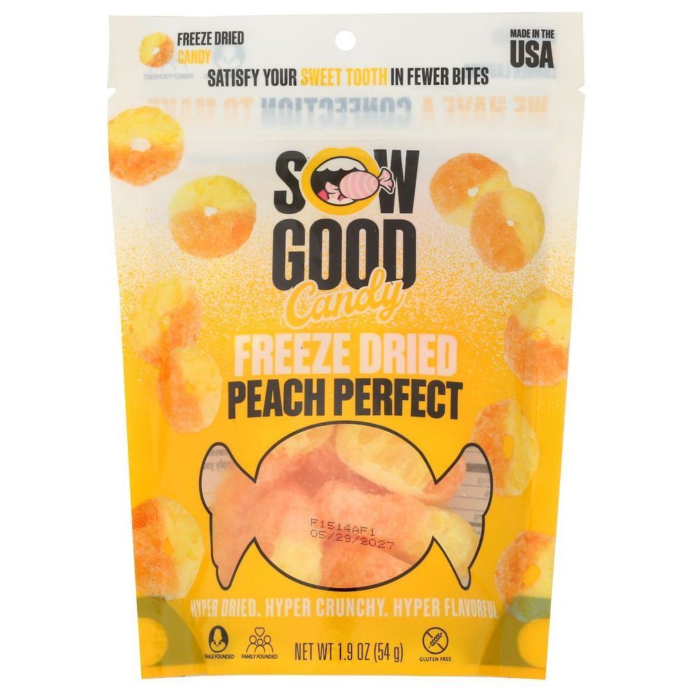 Sow Good Freeze Dried Peach Perfect Candy, 1.9 Ounce -- 12 Per Case
