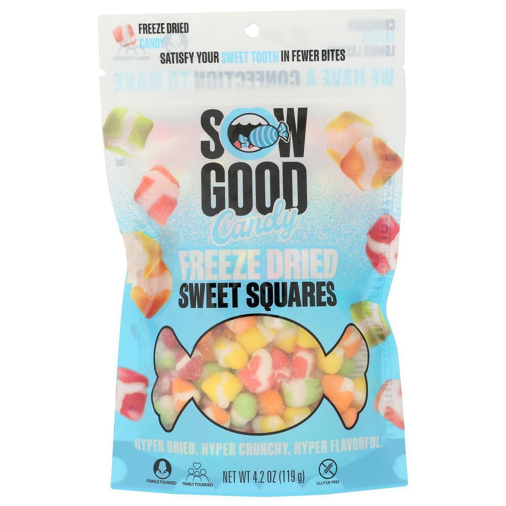 Sow Good Freeze Dried Sweet Squares Candy, 4.2 Ounce -- 12 Per Case