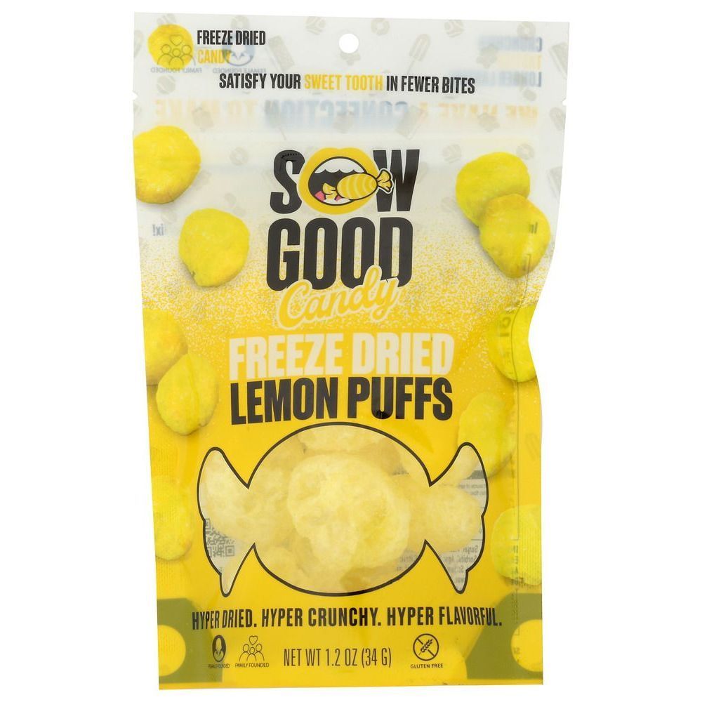 Sow Good Freeze Dried Lemon Puff Candy, 1 Ounce -- 12 Per Case