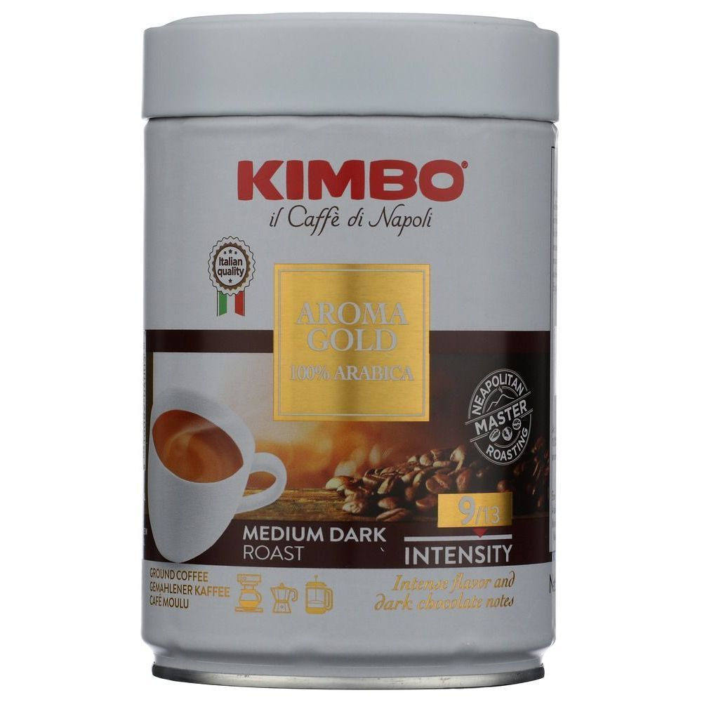 Kimbo Aroma Gold Medium Dark Roast Ground Coffee, 8.8 Ounce -- 6 Per Case