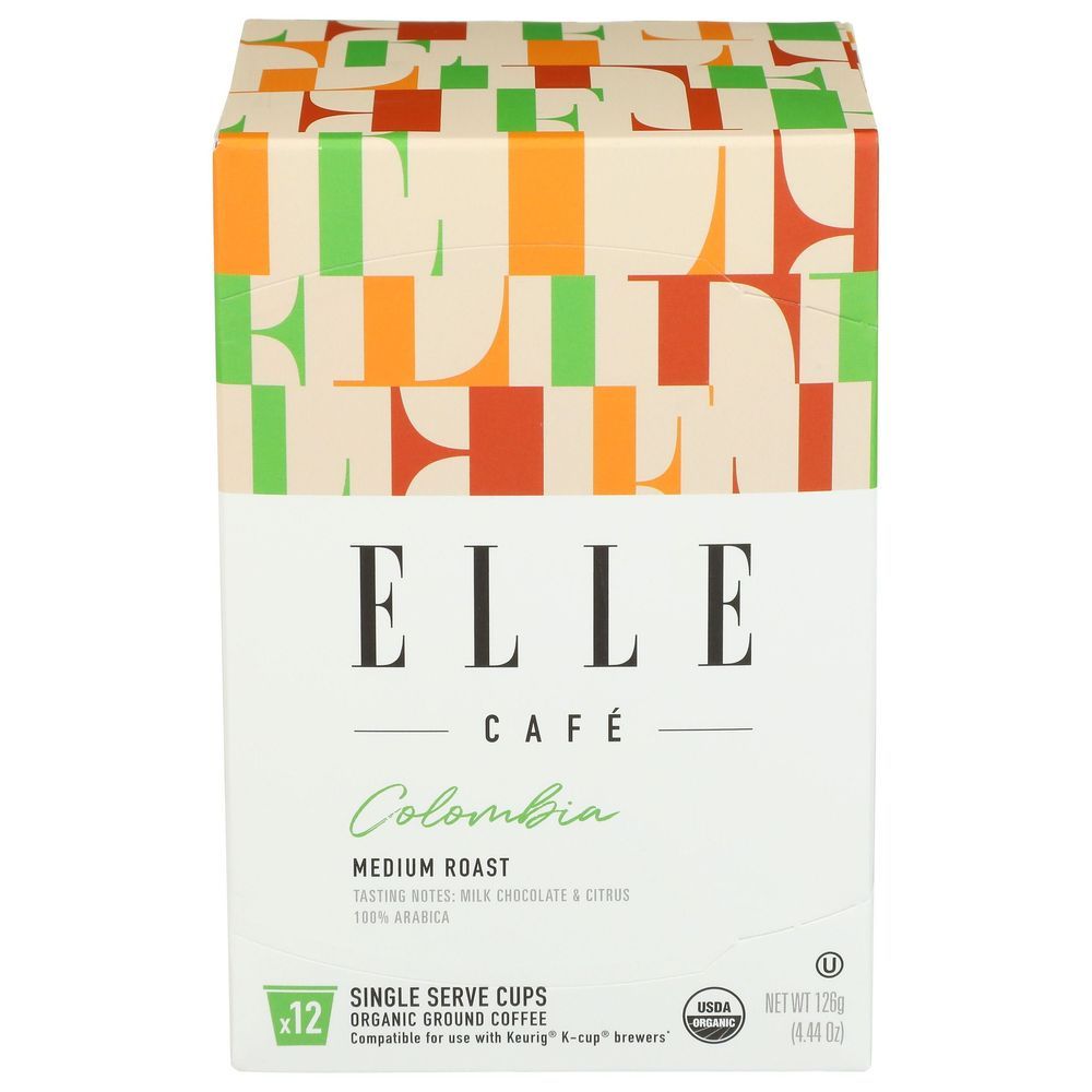 Elle Cafe Medium Roast Colombia Kcup Coffee Pod, 4.44 Ounce -- 6 Per Case