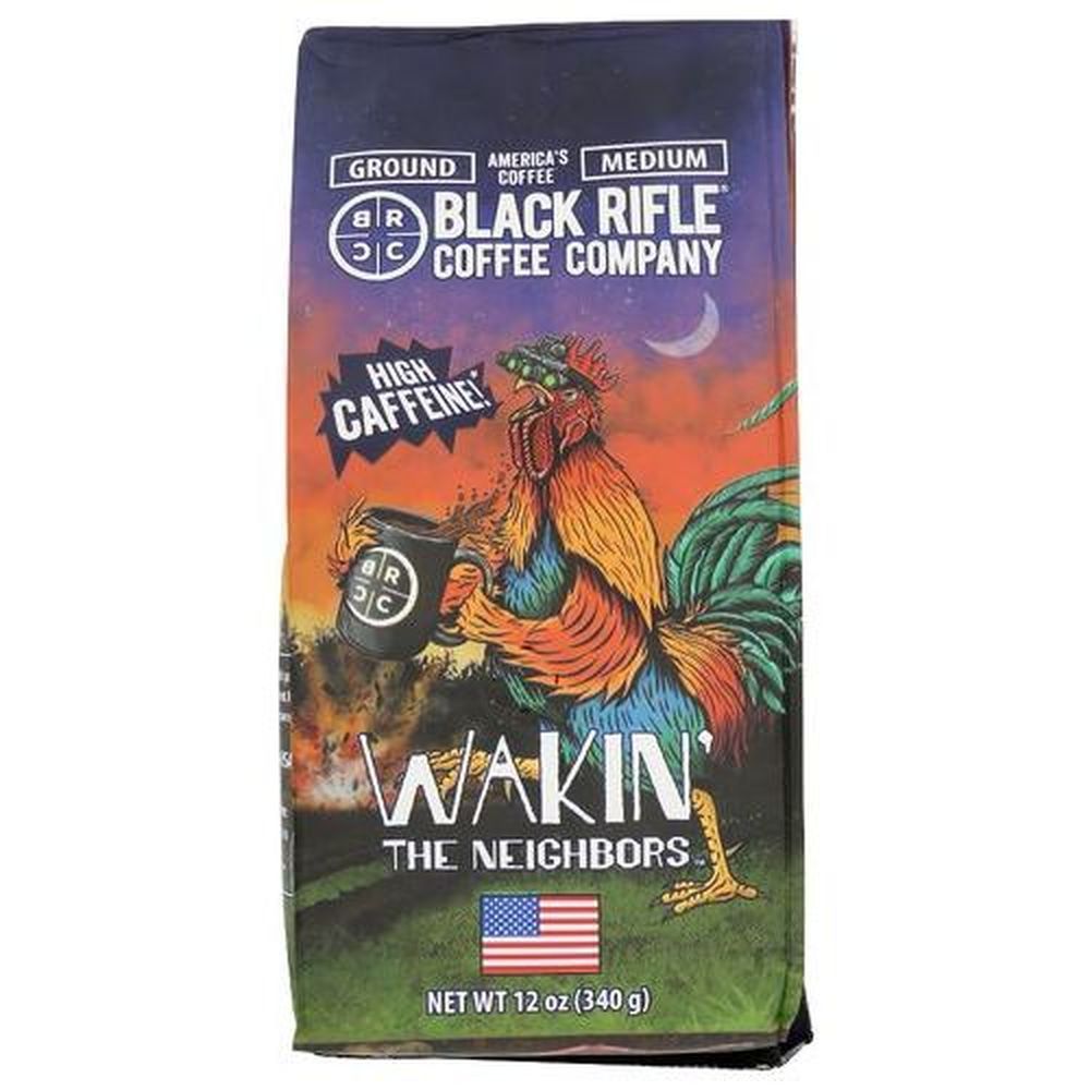 Black Rifle Coffee Company Wakin The Neighbors High Caffeine Medium Roast Ground Coffee, 12 Ounce -- 6 Per Case