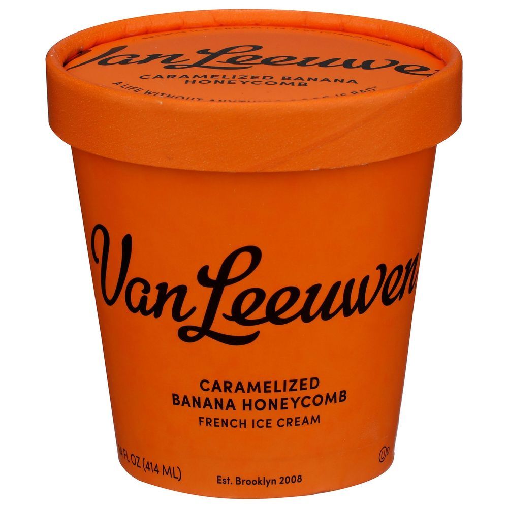Van Leeuwen Caramelized Banana Honeycomb Ice Cream, 14 Fluid Ounce -- 8 Per Case