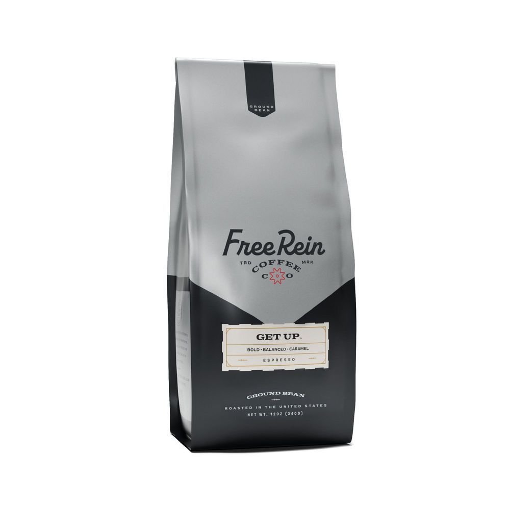 Free Rein Get Up Espresso Roast Whole Bean Coffee, 12 Ounce -- 6 Per Case