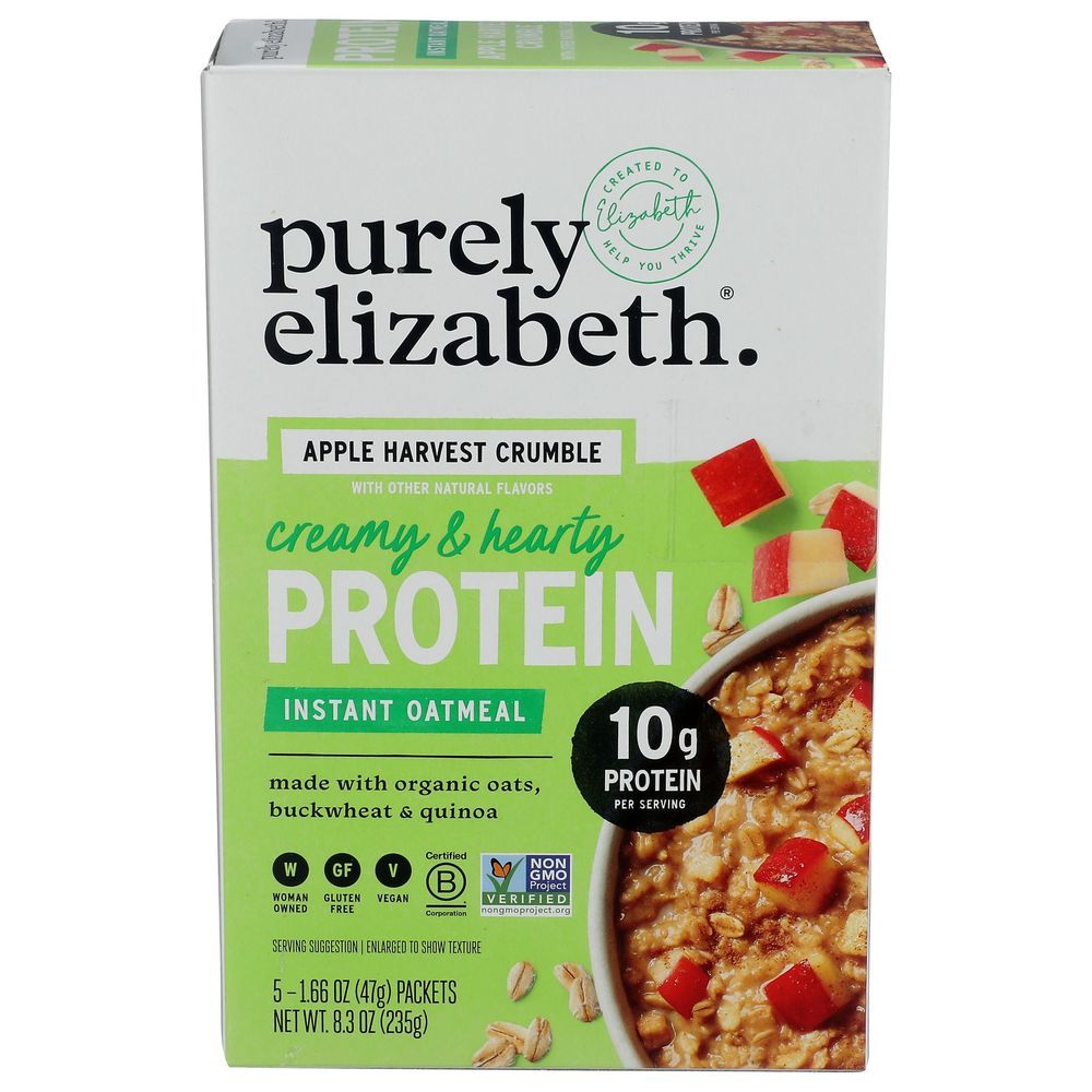 Purely Elizabeth Organic Apple Harvest Crumble Instant Protein Oatmeal, 8.3 Ounce -- 6 Per Case