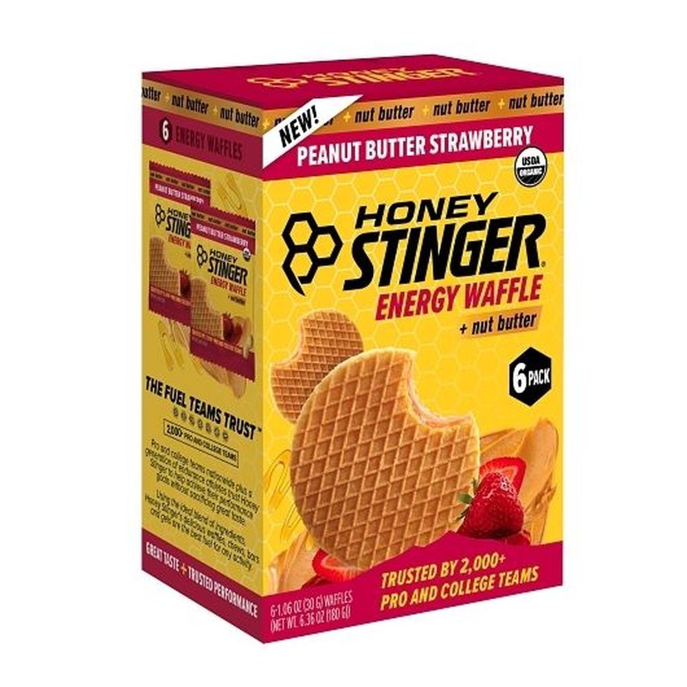 Honey Stinger Peanut Butter Strawberry Energy Waffle, 6 Count -- 4 Per Case