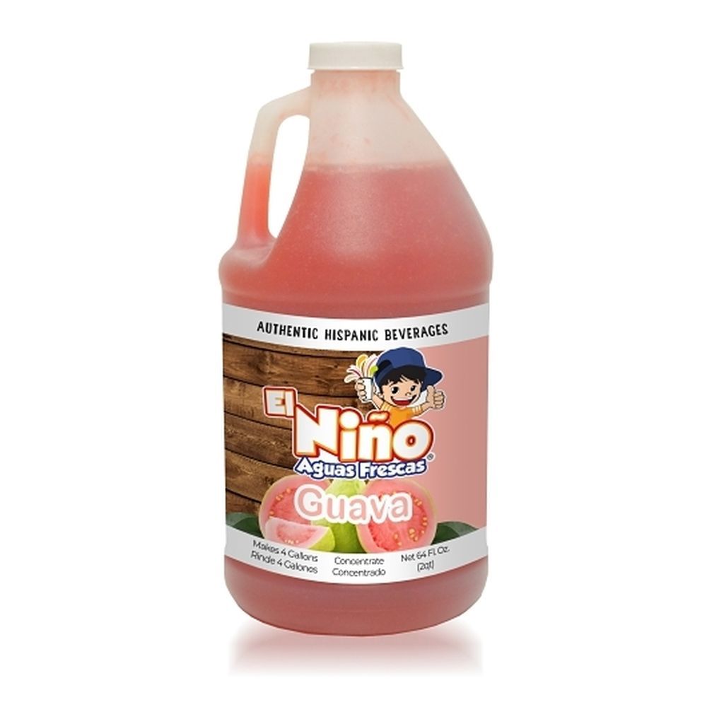 El Nino Aguas Frescas 64 Ounce Guava Hispanic Beverage, 6 Count
