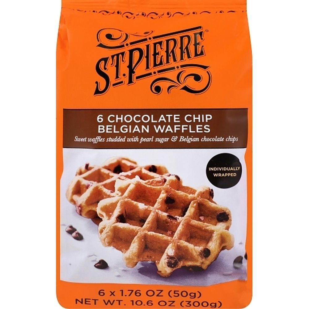 St. Pierre Six Chocolate Chip Brioche Waffles, 1.76 Ounce -- 54 Per Case