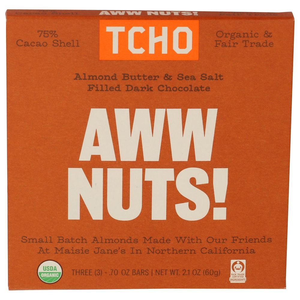 Tcho Aww Nuts Chocolate Bar, 2.5 Ounce -- 10 Per Case