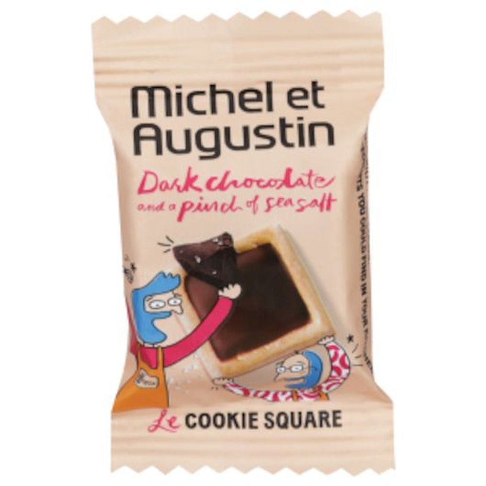 Michel & Augustin Dark Chocolate And A Pinch Of Sea Salt Cookie Square, 0.30 Ounce -- 180 Per Case