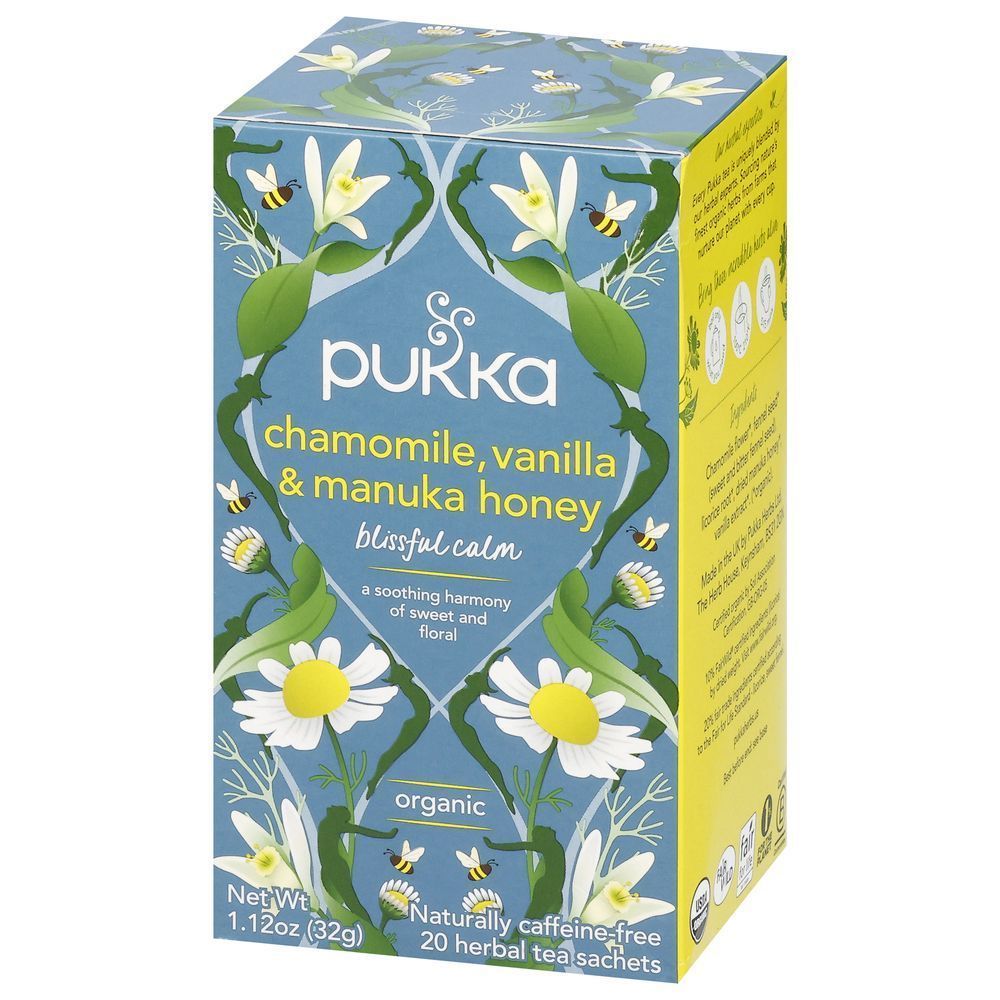 Pukka Organic Chamomile Vanilla And Manuka Honey Herbal Tea, 20 Tea Bags -- 4 Per Case