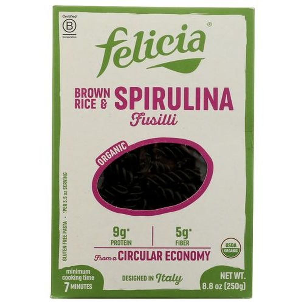 Felicia Organic Brown Rice And Spirulina Fusilli Pasta, 8.8 Ounce -- 6 Per Case