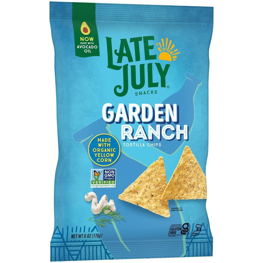 Late July Organic Garden Ranch Tortilla Chips, 6 Ounce -- 12 Per Case