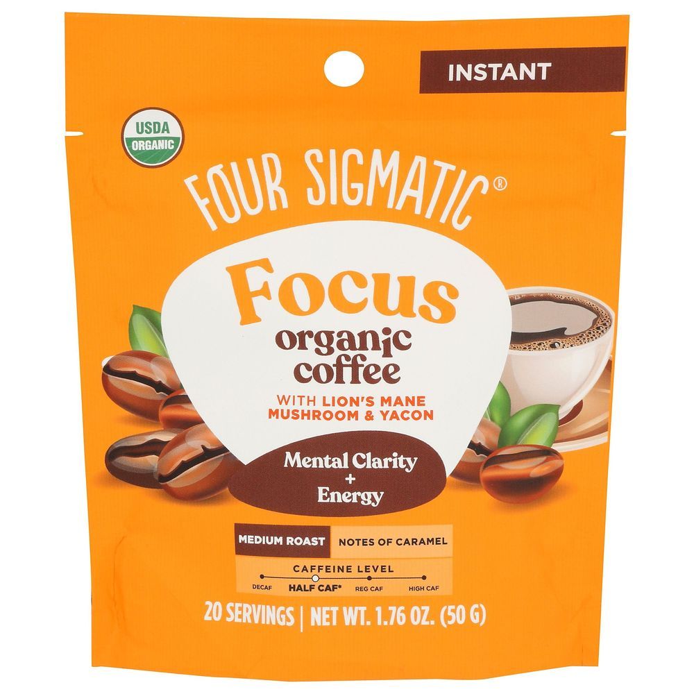 Four Sigmatic Organic Focus Instant Coffee, 1.76 Ounce -- 6 Per Case