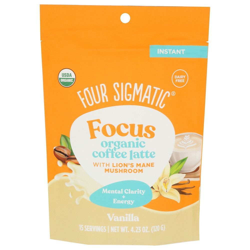 Four Sigmatic Organic Focus Vanilla Coffee Latte, 4.23 Ounce -- 6 Per Case