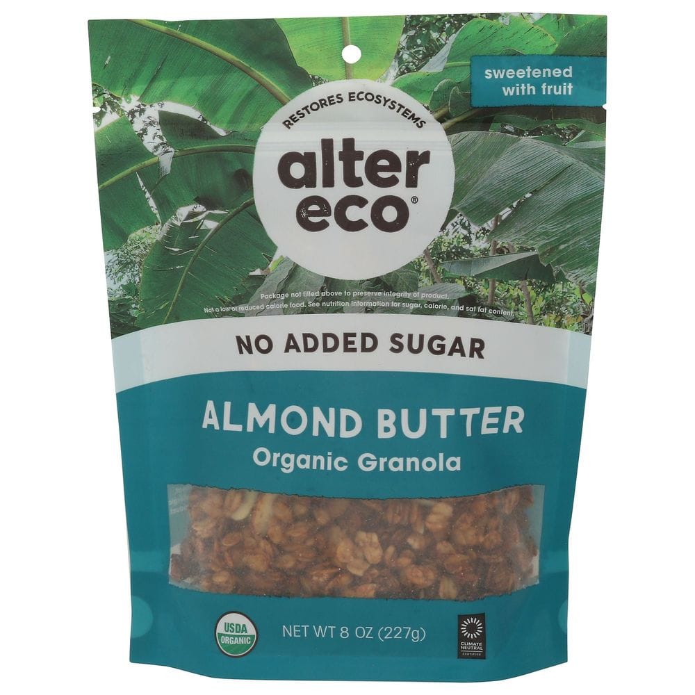 Alter Eco Organic No Added Sugar Almond Butter Granola, 8 Ounce -- 6 Per Case