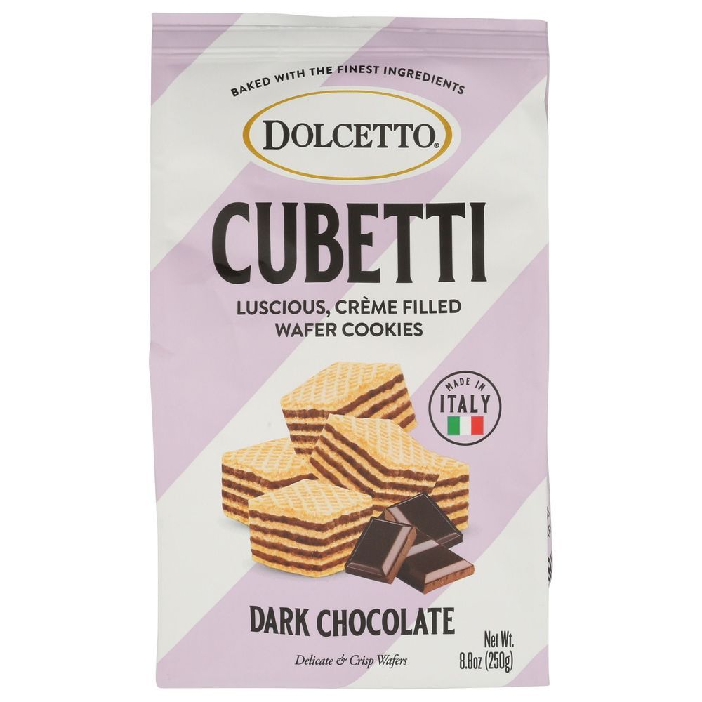 Dolcetto Cubetti Dark Chocolate Crème Filled Wafer Cookies, 8.8 Ounce -- 10 Per Case