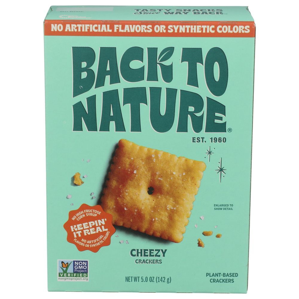 Back To Nature Cheezy Square Crackers, 5 Ounce -- 6 Per Case