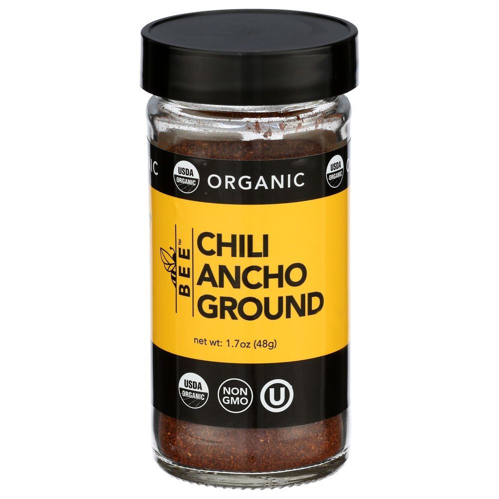 Bee Spices Organic Chili Ancho Ground, 1.7 Ounce -- 6 Per Case
