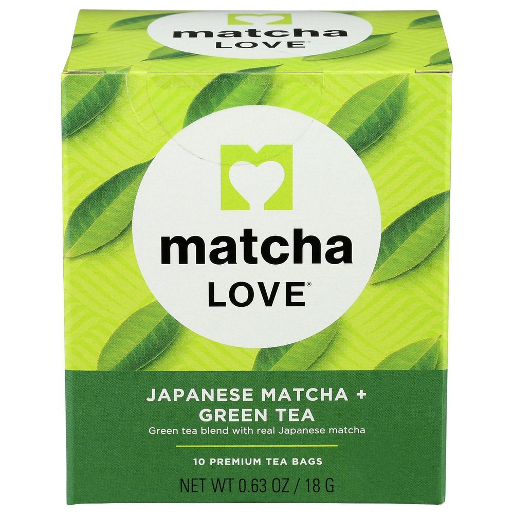 Matcha Love Japanese Matcha Plus Green Tea, 10 Tea Bags -- 6 Per Case