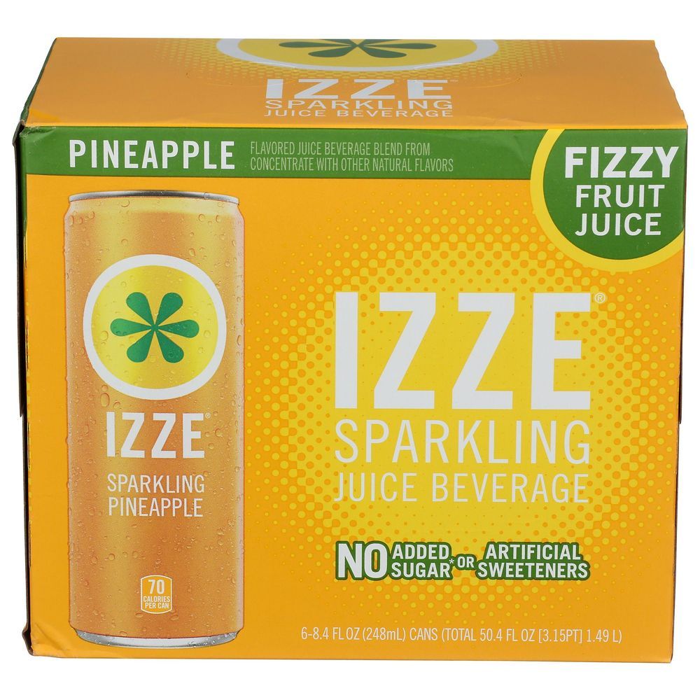 Izze Pineapple Flavored Sparkling Juice, 50.4 Fluid Ounce -- 4 Per Case