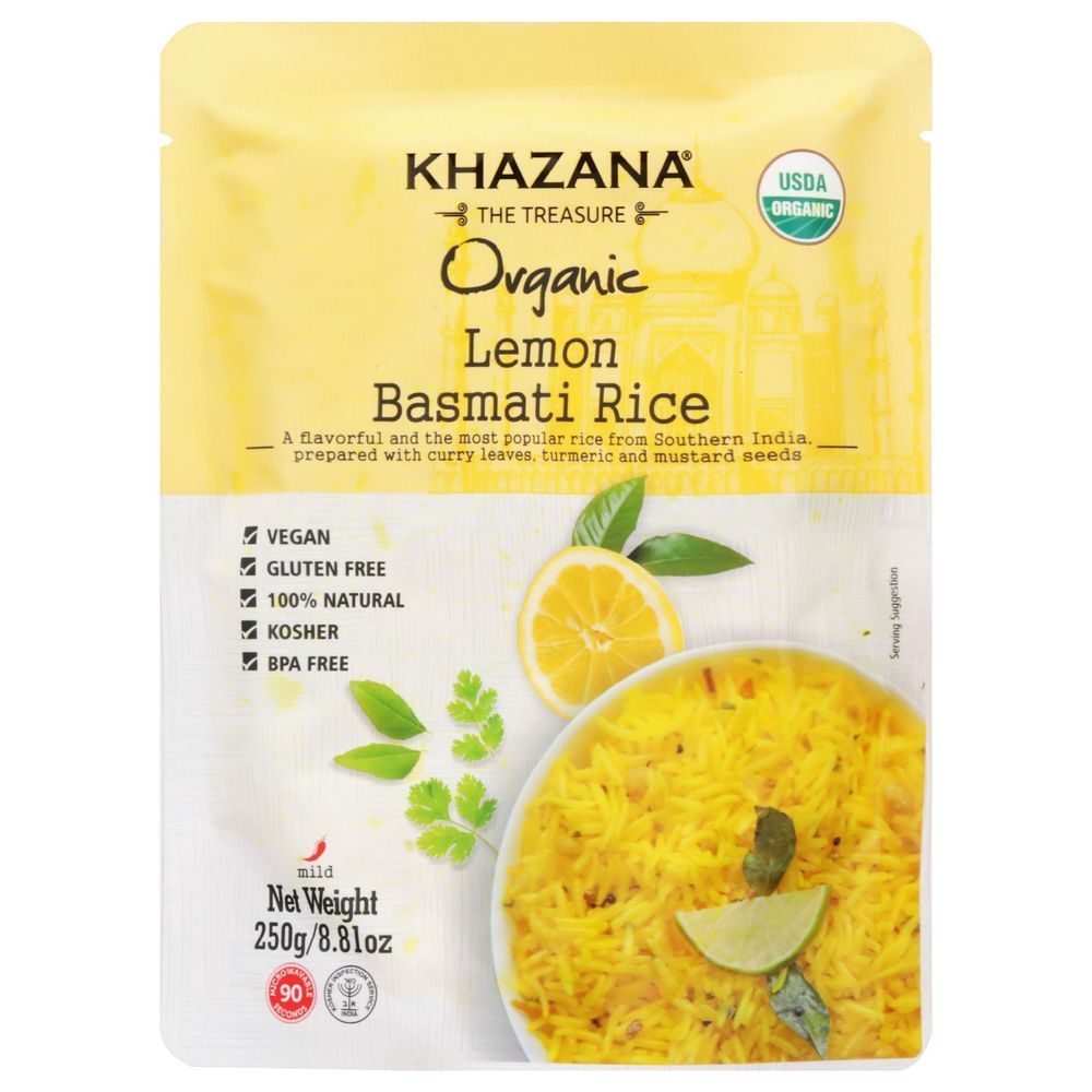 Khazana Lemon Basmati Rice - Ready To Eat, 8.81 Ounce -- 6 Per Case