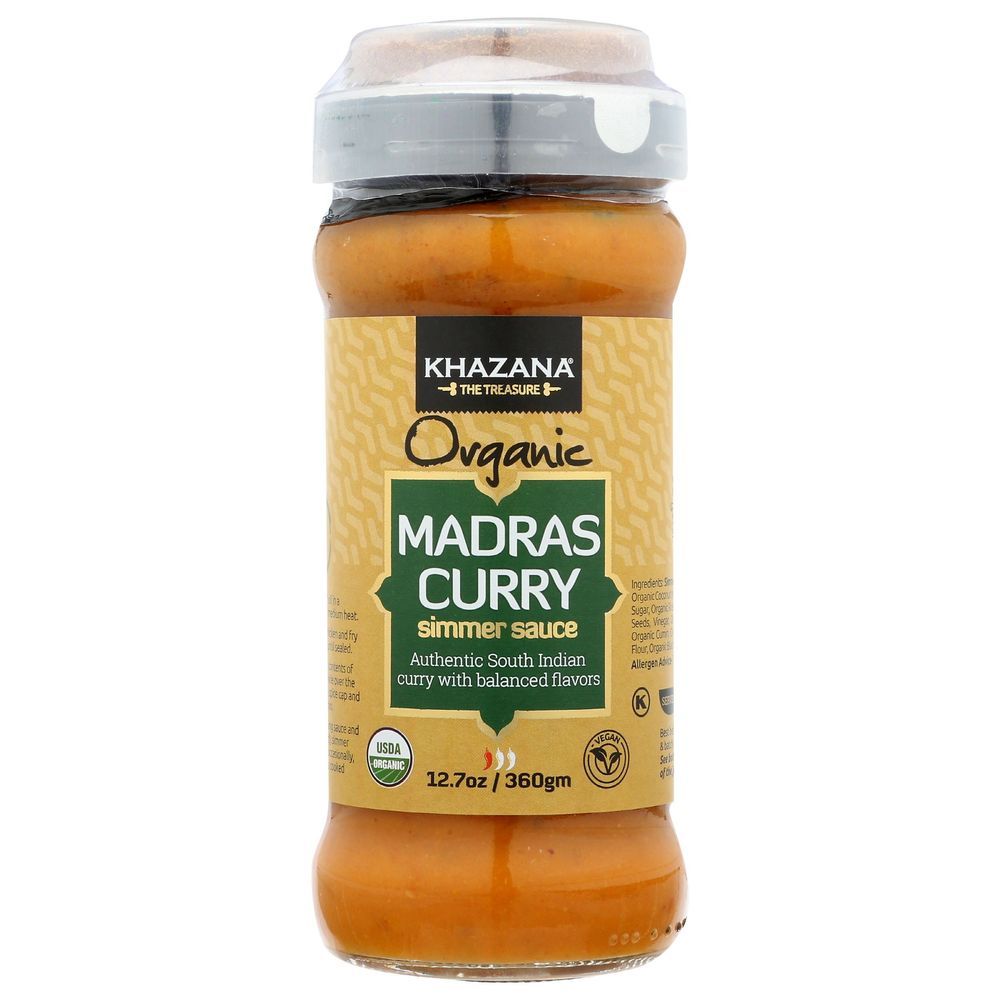 Khazana Organic Madras Curry Simmer Sauce, 12.7 Ounce -- 6 Per Case