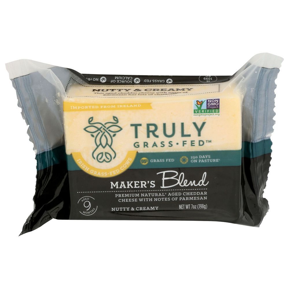 Truly Grass Fed Makers Blend Aged Cheese Wedge, 7 Ounce -- 12 Per Case