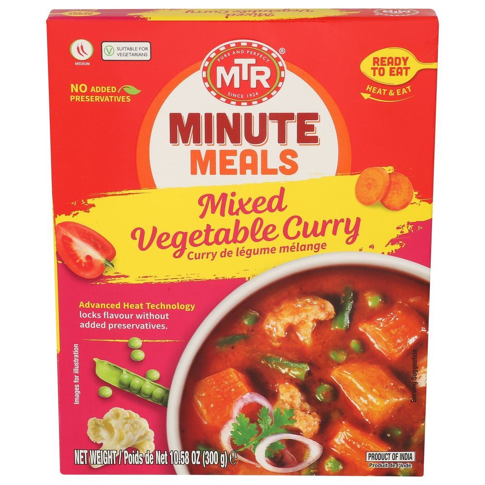 Mtr Ready To Eat Minute Meals Mixed Vegetable Curry, 10.5 Ounce -- 20 Per Case
