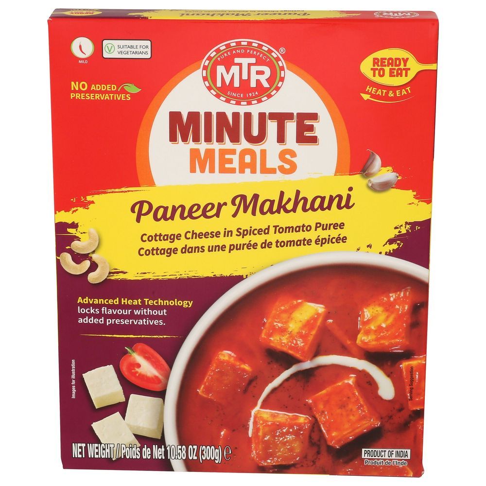 Mtr Ready To Eat Minute Meals Paneer Makhani, 10.5 Ounce -- 20 Per Case