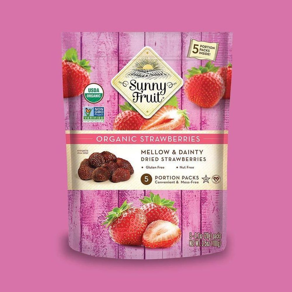 Sunny Fruit Organic Dried Strawberries, 3.5 Ounce -- 6 Per Case