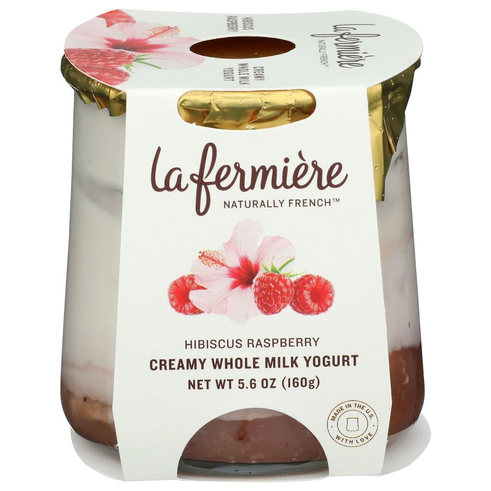 La Fermiere Naturally French Hibiscus Raspberry Creamy Whole Milk Yogurt, 5.6 Ounce -- 6 Per Case